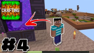 Crafting and Building - One Block Survival Gameplay Part 4 | "Nether Portal"