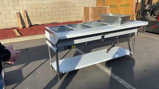 ServIt EST5WE Four Pan Open Well Electric Steam Table with Undershelf  120V, 2000W