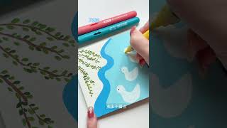 Simple Sketch Tutorial Ducks Know First when Spring Warms#Acrylic marker pen#Simple sketch