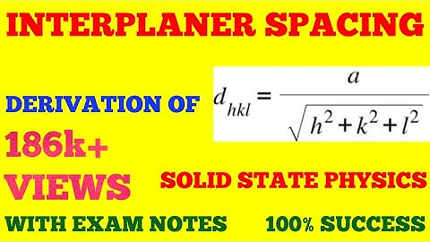 INTERPLANAR SPACING || DERIVATION OF INTERPLANAR SPACING || SOLID STATE PHYSICS || WITH EXAM NOTES |