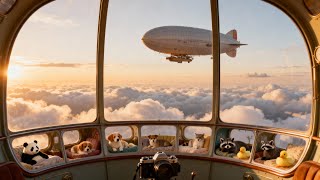 Cute Animals Inside a Flying Airship Window ✨ Relaxing High-Altitude Peek into a Wholesome World