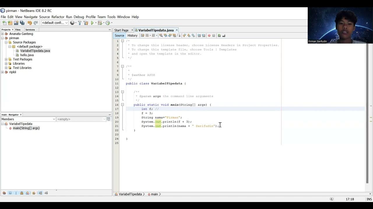 MEMBERIKAN KOMENTAR PADA JAVA | TUTORIAL JAVA NETBEANS part 3 - YouTube