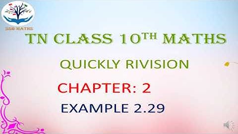 TN 10TH MATHS CHAPTER 2 EXAMPLE 2.29 @ssbmaths