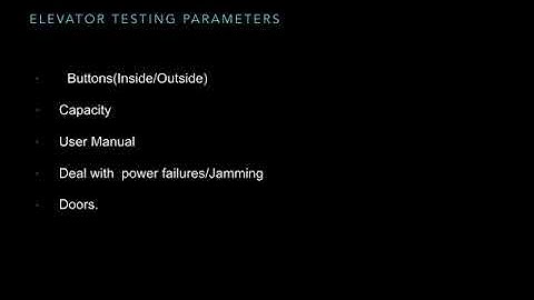 QA: Elevator testing