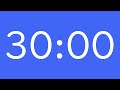 30-Minute Countdown Timer | Ultramarine Blue × White (Larger Digits)