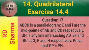 ABCD is a parallelogram; E and f are the mid-points of AB and CD respectively. GH is any line inters