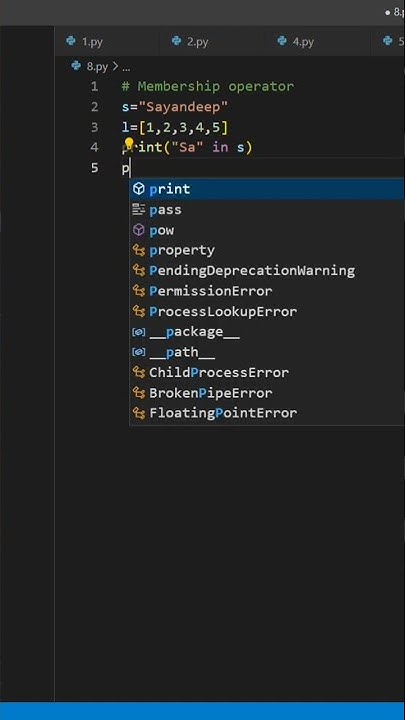 membership operators in python.. - YouTube
