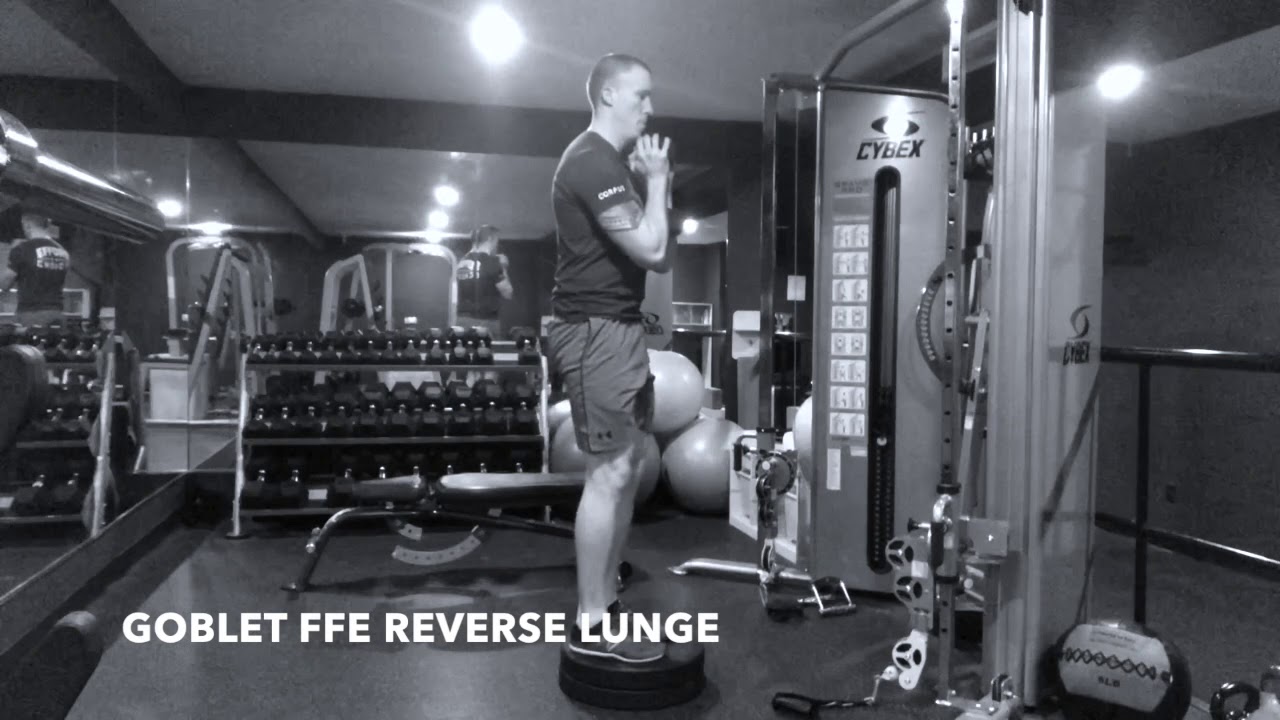 Goblet Front Foot Elevated Reverse Lunge - Upside Strength Exercise ...