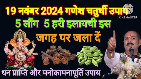 19 नवंबर मंगलवार गणेश चतुर्थी के दिन 5 लौंग 5 हरी इलायची का करें एक छोटा सा उपाय,, करोड़पति बनोगे ll