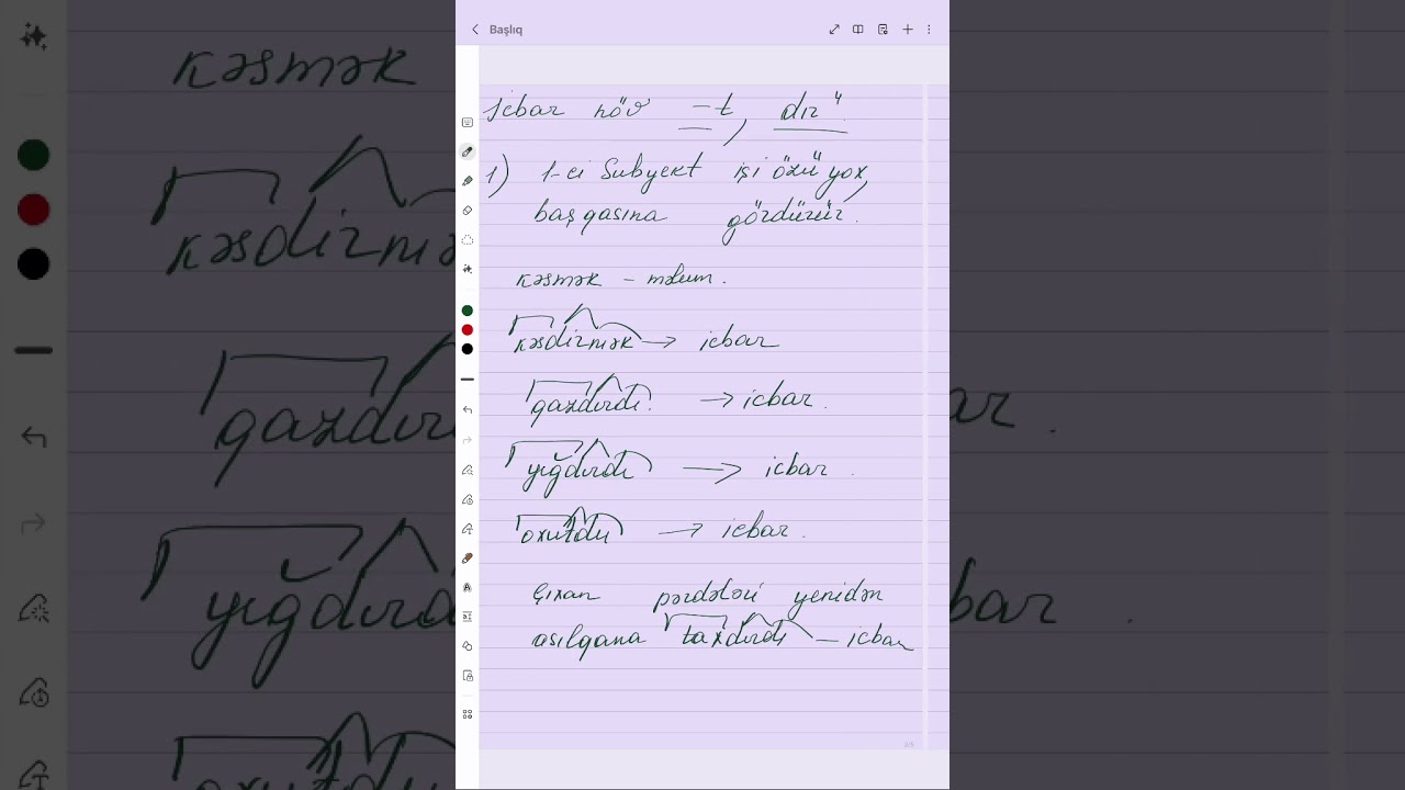 Şəxssiz,icbar,qarşılıq-birgəlik növ. Mövzu izahı