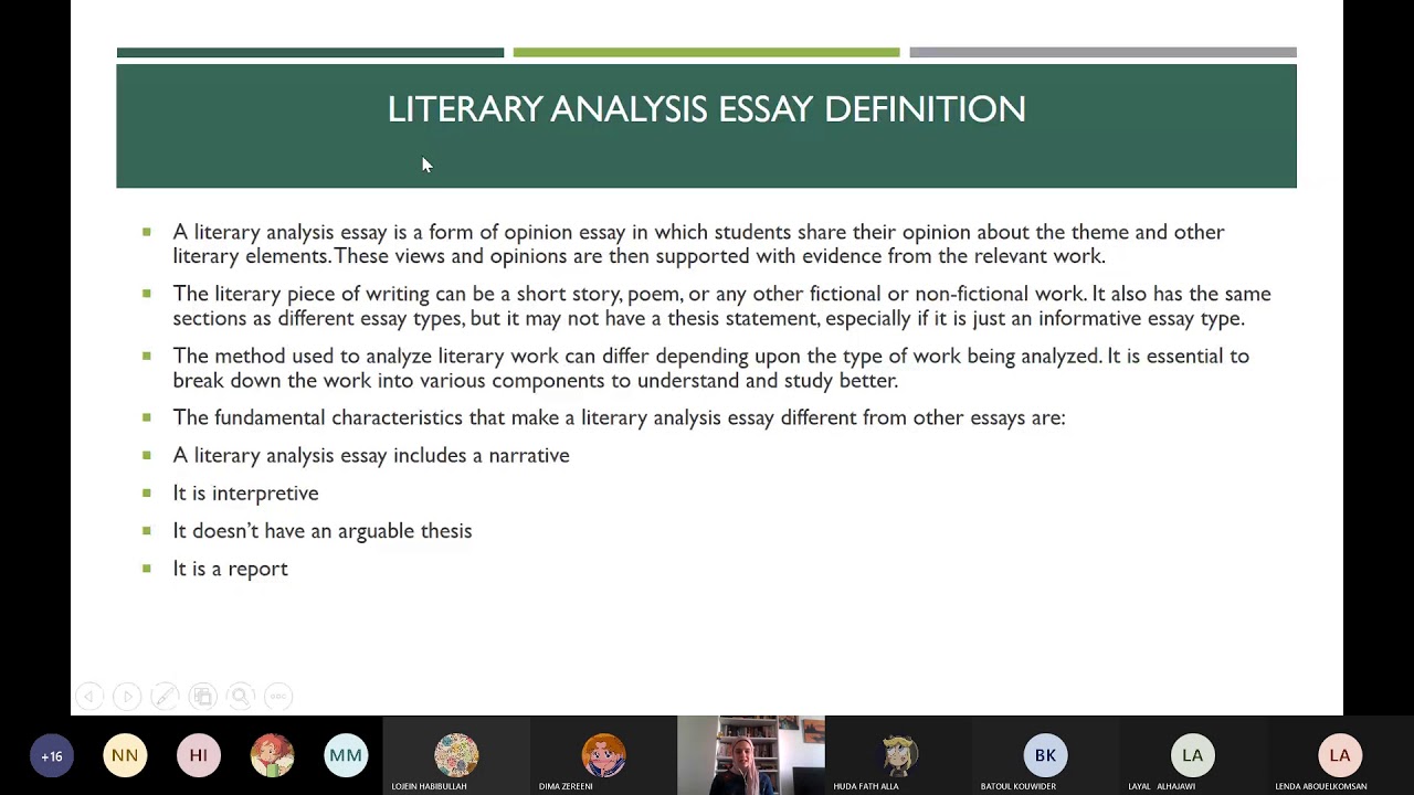 literature essay grade 11