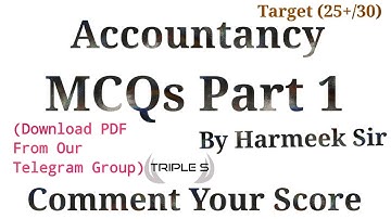 Accountancy MCQs Part 1 by Harmeek Sir || JKSSB PANCHAYAT ACCOUNTS ASSISTANT