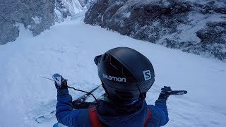 Skiing Down Europe's Largest Rock Face