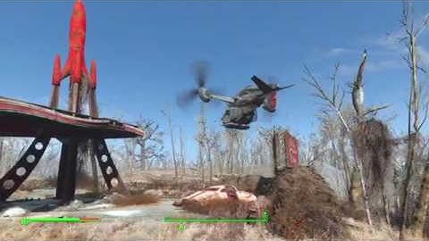 Fallout 4- Brotherhood of steel vertibird crash-fail