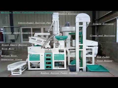 Combine Rice Mill With Destoner and Grader Machine 3 HP Mini Rice