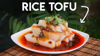 Rice Tofu, with Chili Sauce (凉拌米豆腐)