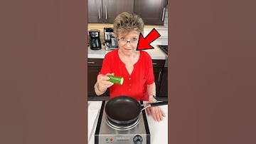 🥒 She Fried an Egg with a CUCUMBER?! No Oil Needed! 🍳😱 #shorts