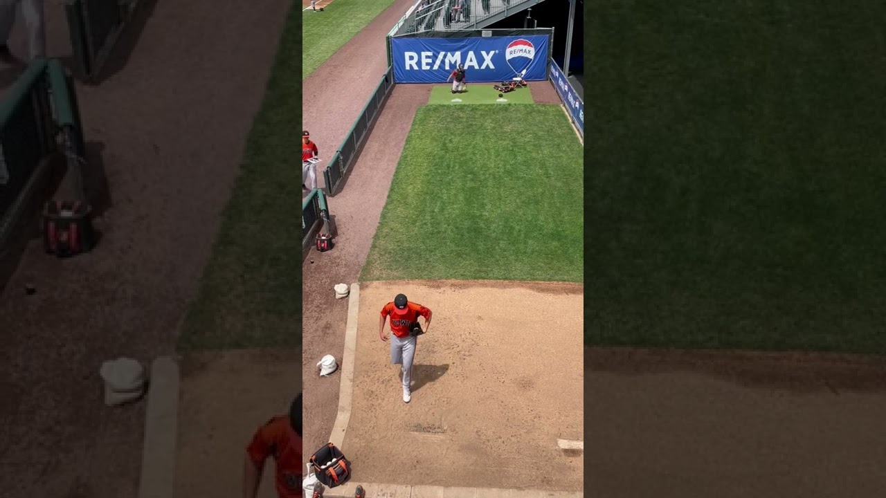 Zach Peek warmup for Bowie Baysox at Harrisburg Senators 6/12/22