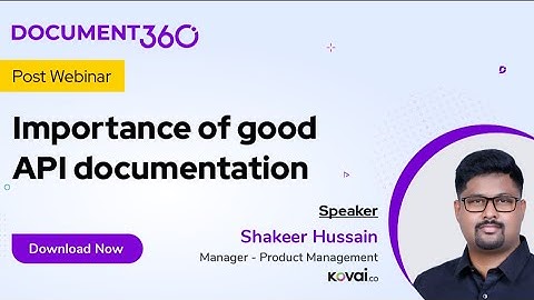 Webinar on the Importance of Good API Documentation