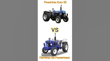 Powertrac Euro 55 vs farmtrac 60 Powermaxx comparison 🔥😃🔥😃🔥 #viral #shorts