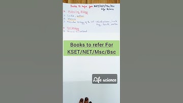 Books to refer for KSET/NET/Msc/Bsc/Life science