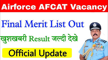 Indian Airforce Update | Afcat Final Result /Merit list Out 2021