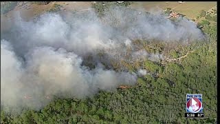 Brush fire in Oak Hill area of Volusia County