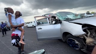 Car Flipped 3 times with young Girls and family on Toll road. (Car Accident) !!