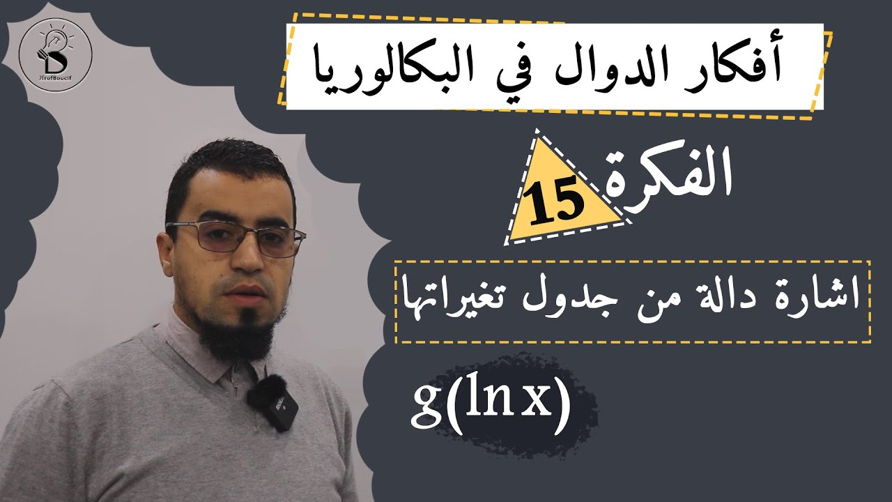 #أفكار_الدوال_15 إشارة دالة من جدول تغيراتها، واشارة دالة مركّبة، الاستاذ بوسيف شرح مبسط ومفهوم