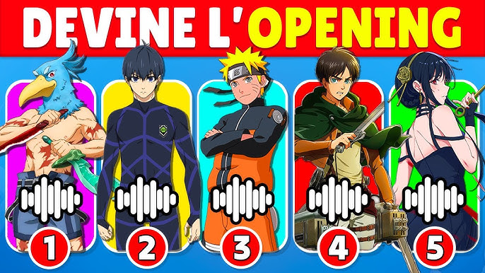 ⚡️ ANIME OPENING QUIZ ⚡️ Level: Noob🤪 - Otaku😈