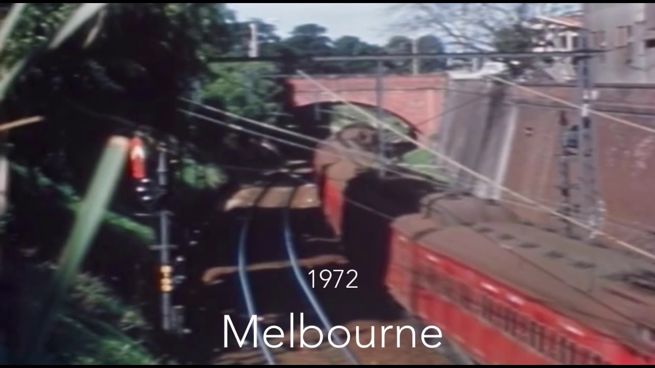 Red Rattler Train Inside 5 min journey on a red rattler train in 1972 that includes Flinders St ...