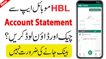 How to Check Account Statement in HBL App | How to Download Account Statement from HBL App