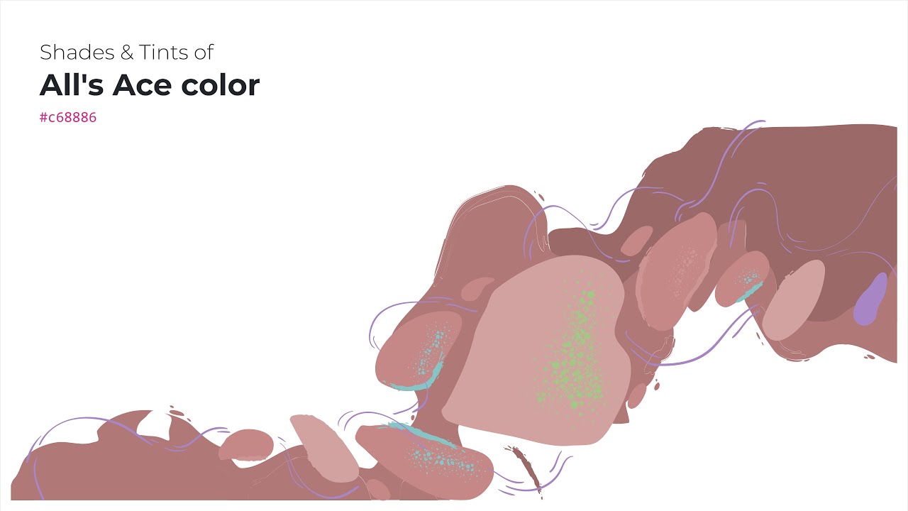 Shades & Tints of All’s Ace color #c68886 A Cool Red color #b07877 ...