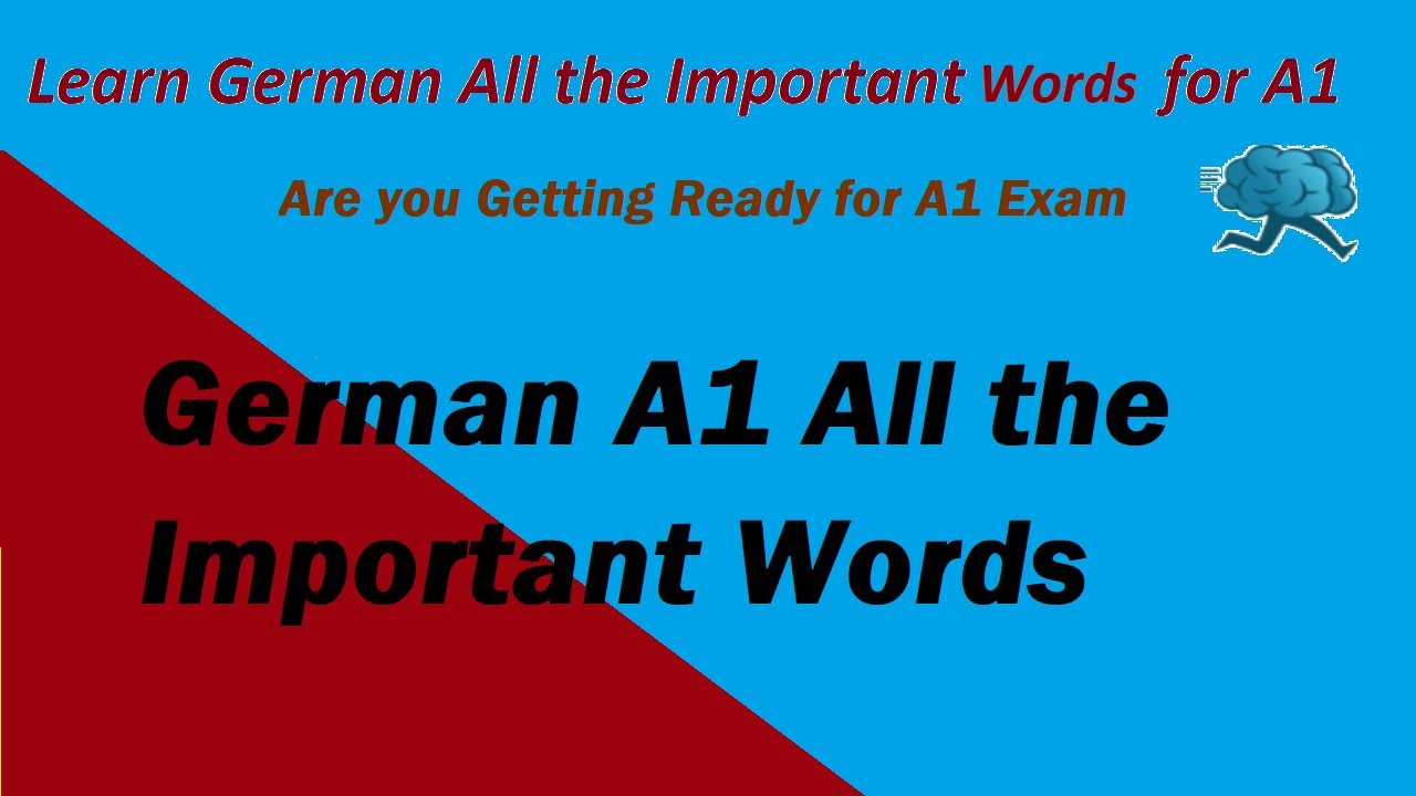 German A1 All the Important Vocabulary | Goethe | Telc - YouTube