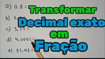 DECIMAL EXATO EM FRAÇÃO #frações