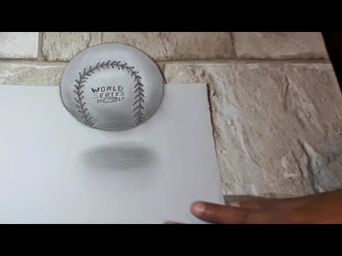DRAWING 3D BASEBALL BALL# DIBUJO PELOTA DE BEISBOL 3D # - YouTube