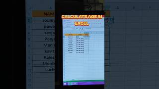 Datedif function in excel | Age calculate in excel | Excel shorts | Excel tutorials and easy trick |