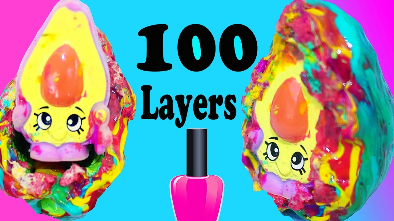 Tutorial 100 LAYERS Coats of Nail Polish On SHOPKINS + MLP - YouTube