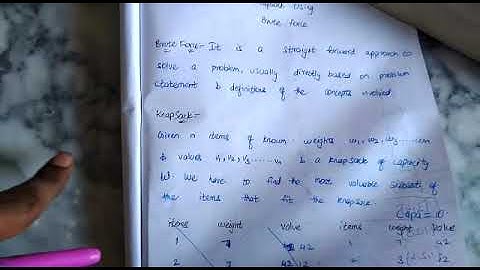 Knapsack brute force part 2