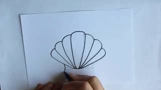 Cómo dibujar una Concha de Mar Dibuja Conmigo Dibujos de Verano