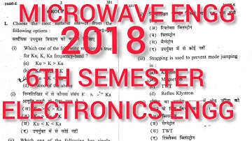 MICROWAVE ENGINEERING||PREVIOUS YEAR QUESTIONS(2018)||ELECTRONICS ENGINEERING||6TH SEMESTER