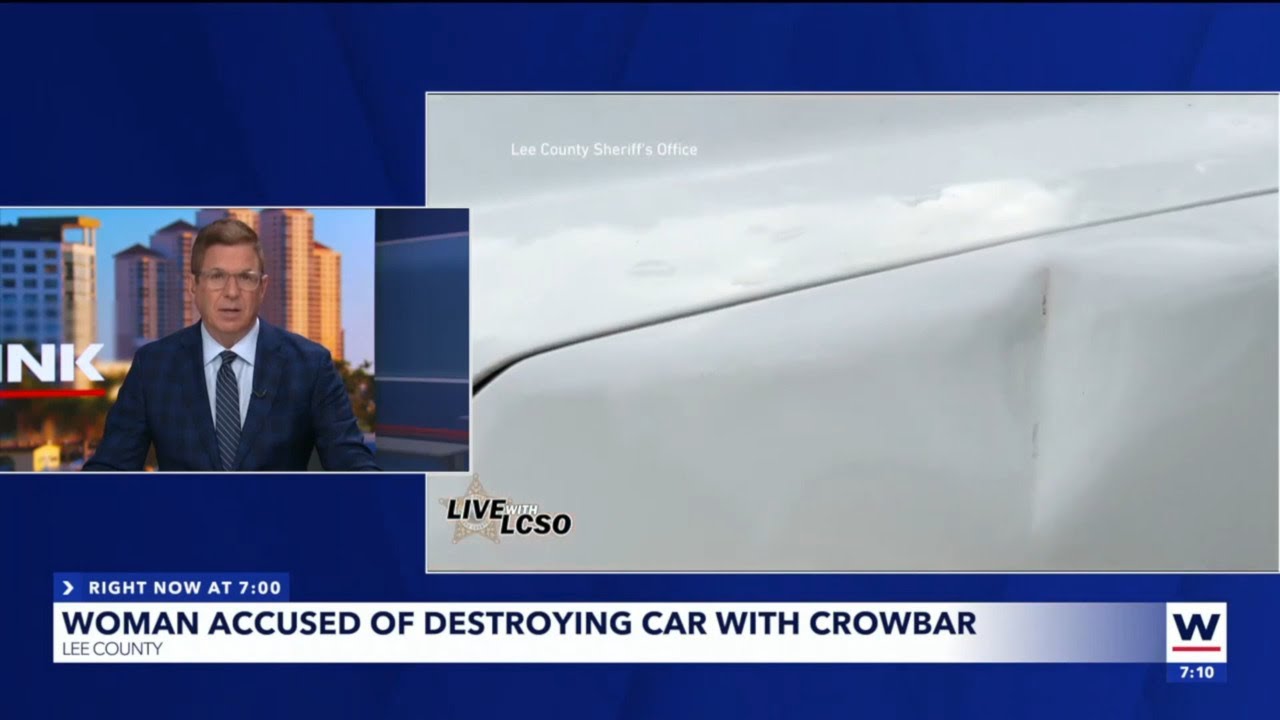 Caught on Video: Woman accused of destroying car with crowbar - YouTube