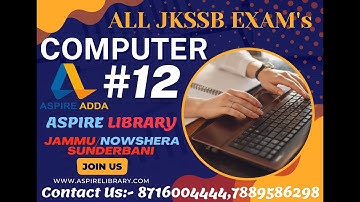 #12 Basic Knowledge of Computer #software || #Computer Application || All JKSSB Exam