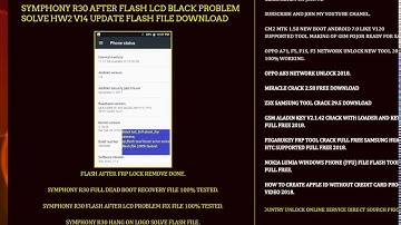 SYMPHONY R30 AFTER FLASH LCD BLACK PROBLEM SOLVE HW2 V14 UPDATE FLASH FILE DOWNLOAD