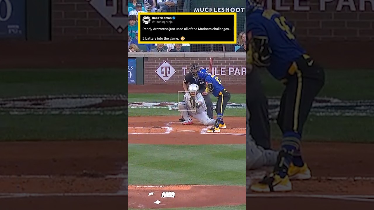 Randy Arozarena just used all of the Mariners challenges...2 batters into the game.😳