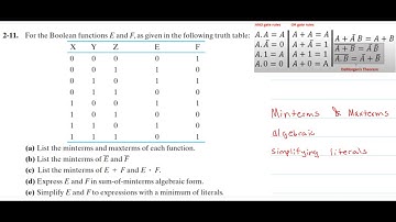For the Boolean functions E and F, as given in the following truth... | Introduction to Logic Design