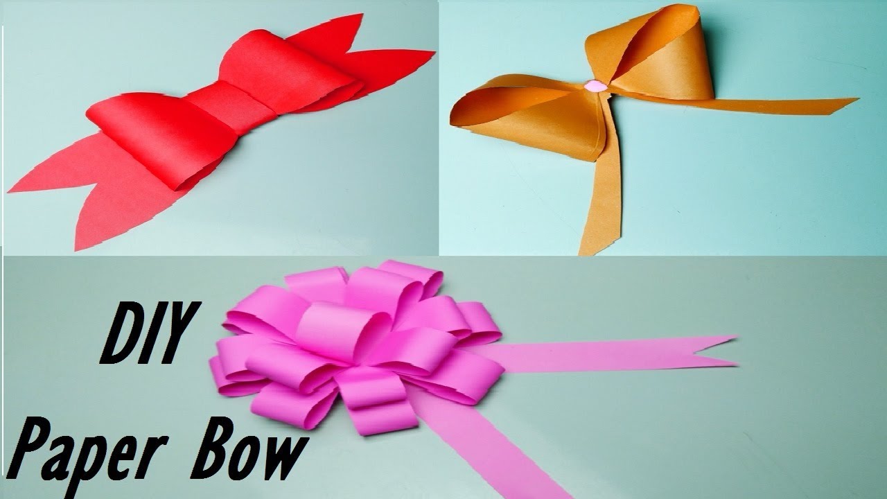 How to Make - Easy Paper Bow Gift Box Decoration Ideas - YouTube