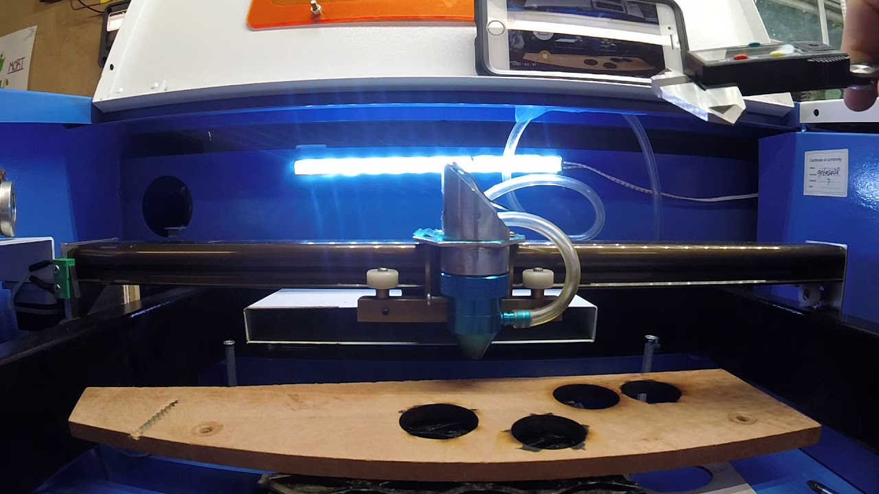 K40 laser cutting ring blanks out of cherry wood 6 mm one pass YouTube