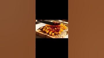 spreading orange jam on toast bread #asmr #relaxing #fruit #ai