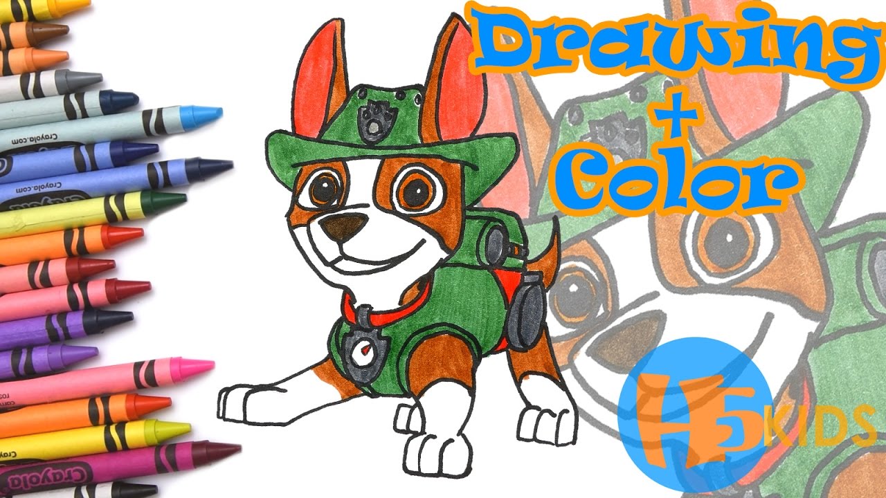 To Draw Tracker - Paw Patrol - Easy - Kids Drawing (Art & Drawing For Kids) - YouTube